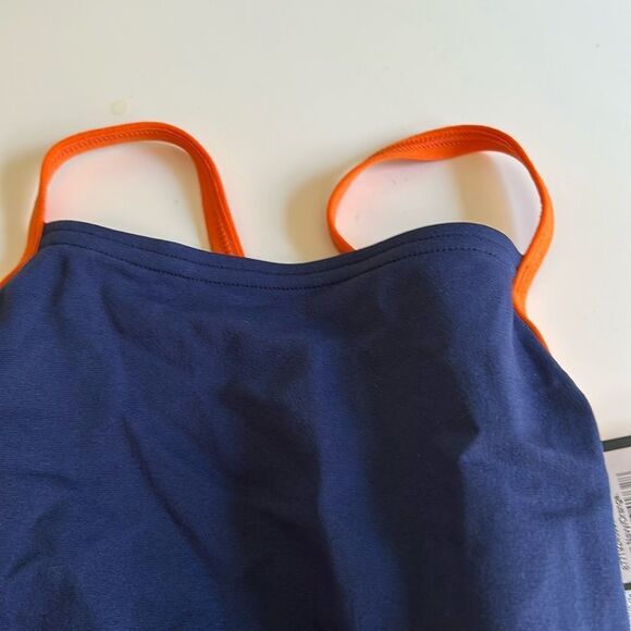 Speedo Spark Splice Crossback One Piece Orange/Navy, size 32/6, NWT - Picture 6 of 11